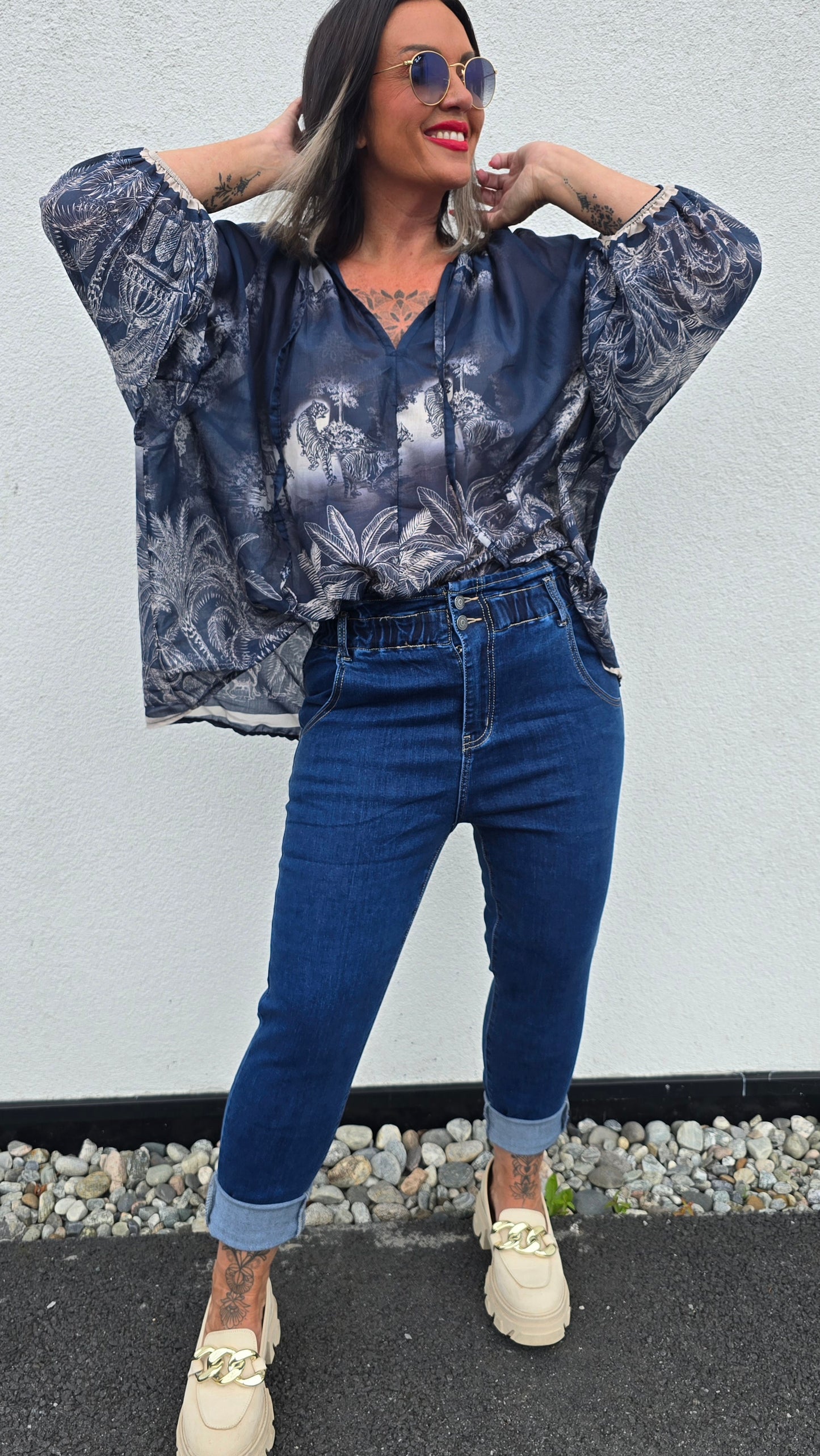Stina bluse navy
