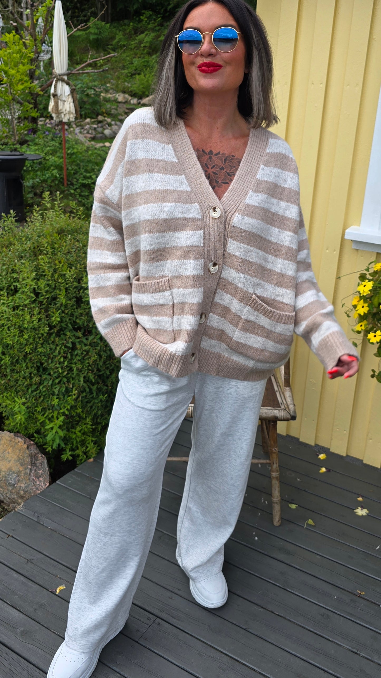 Emilie kardigan jakke med striper