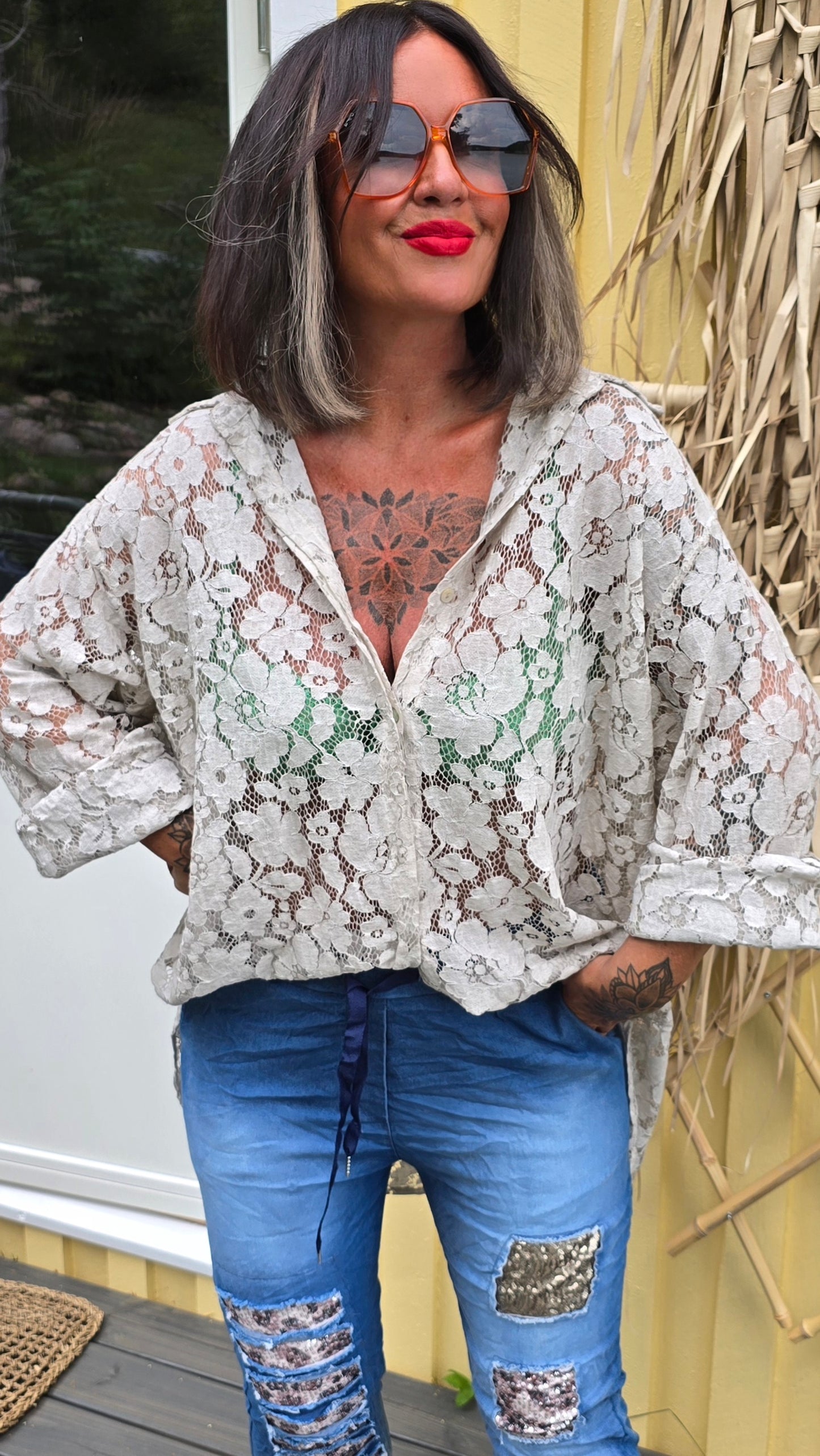 Dina blonde skjorte beige