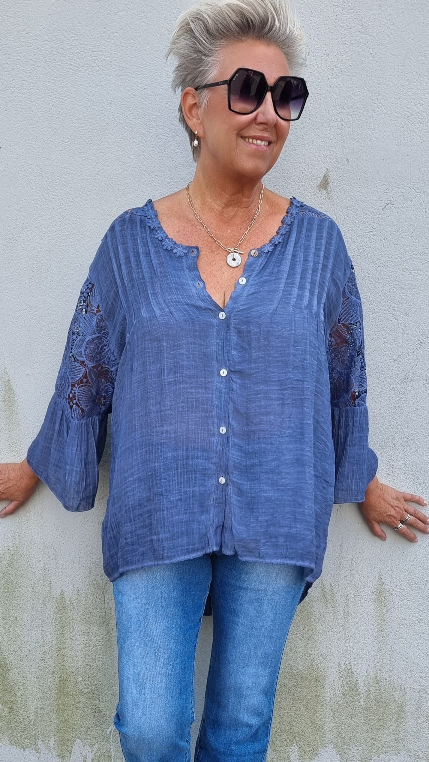 Nadja skjorte bluse blå