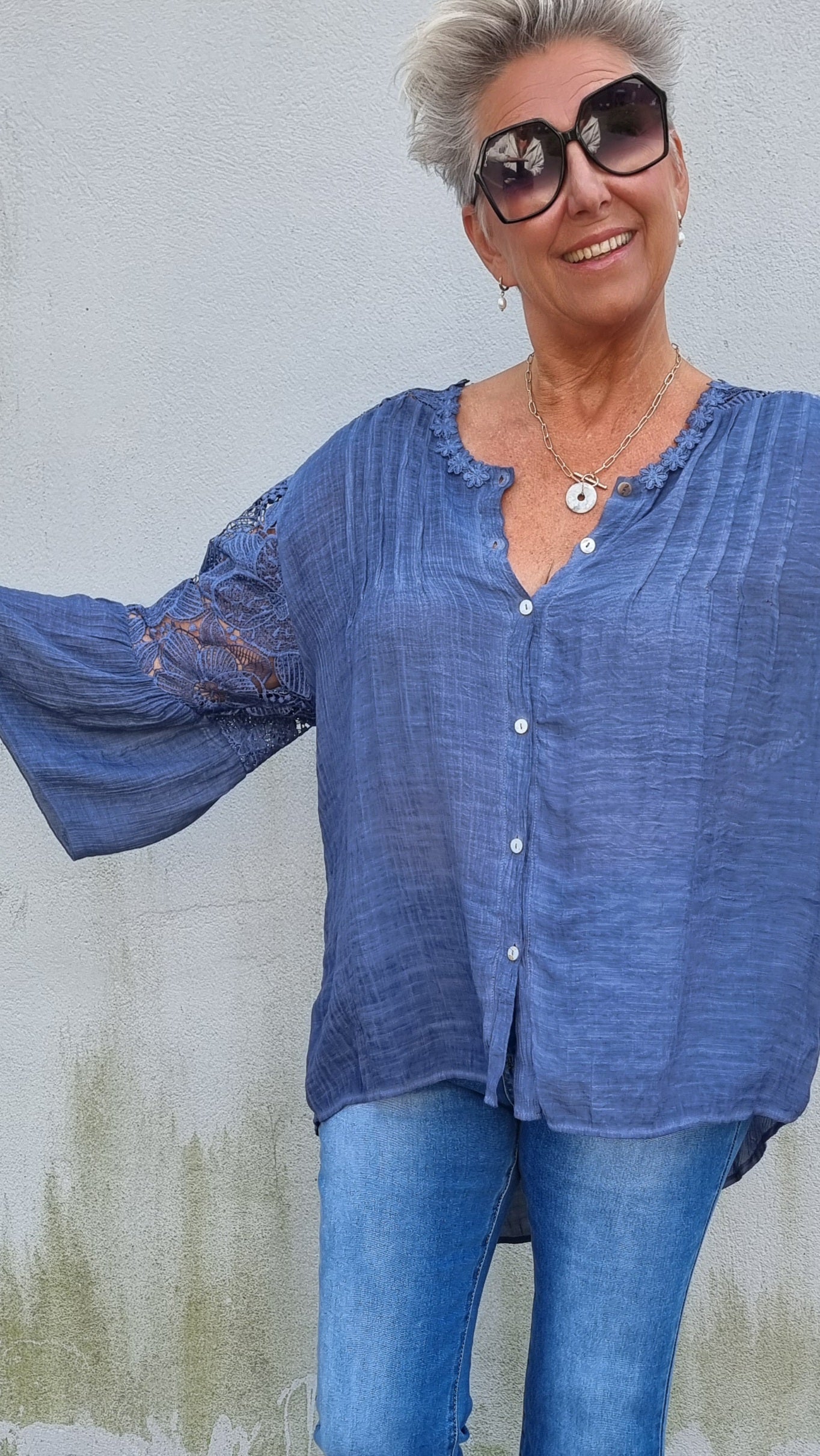 Nadja skjorte bluse blå