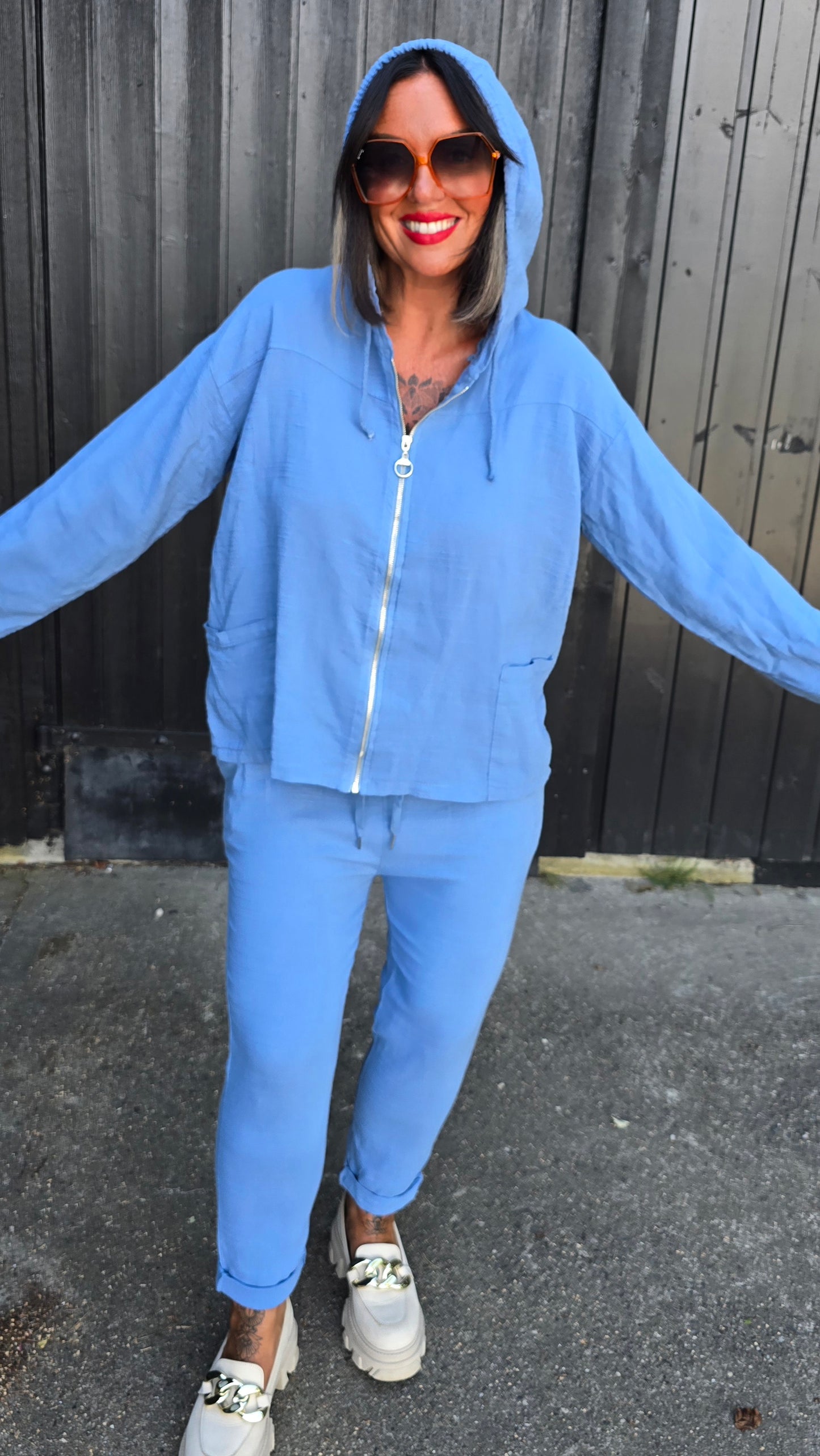 Beatrice hette jakke blå