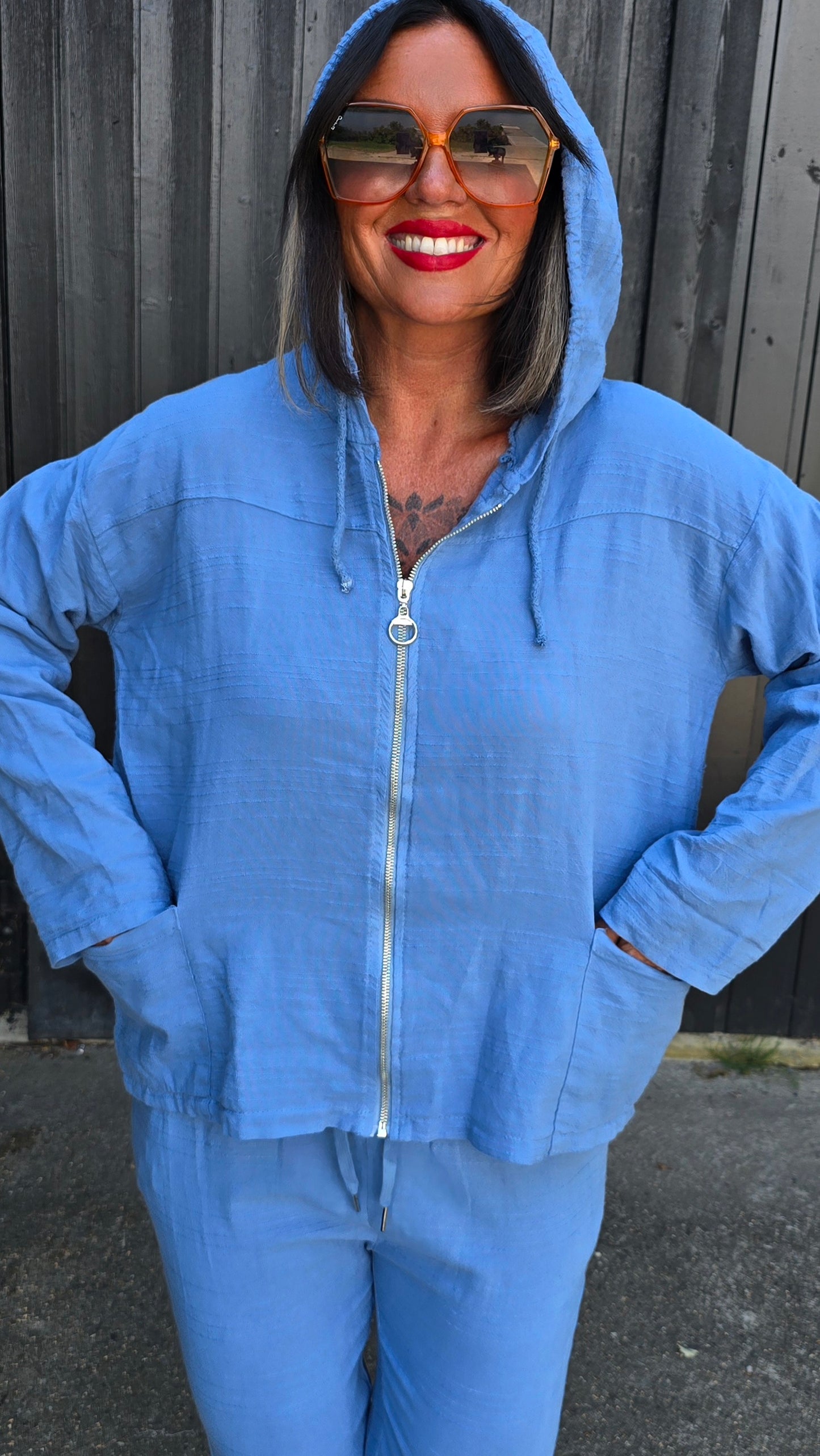 Beatrice hette jakke blå