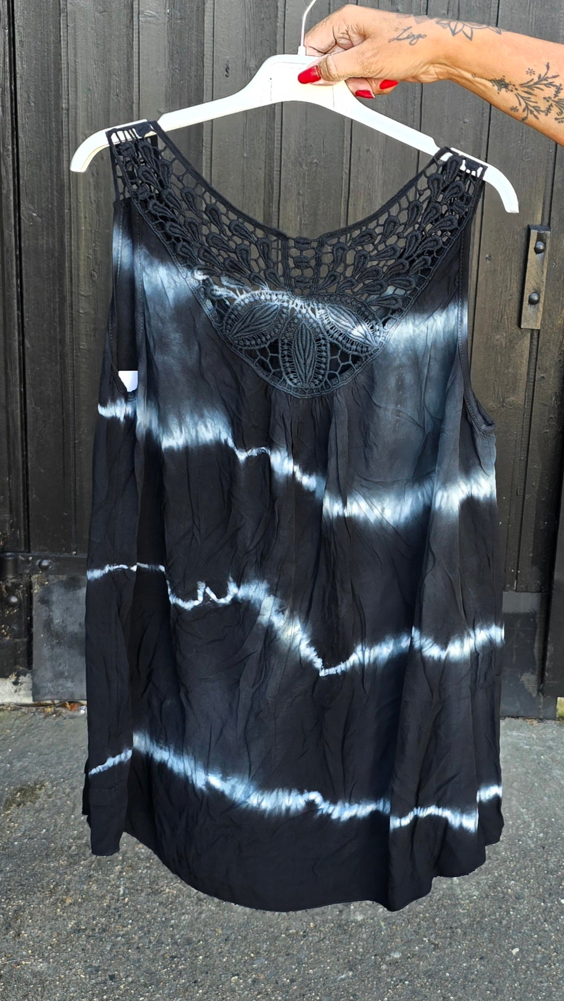 Nicky batikk topp svart