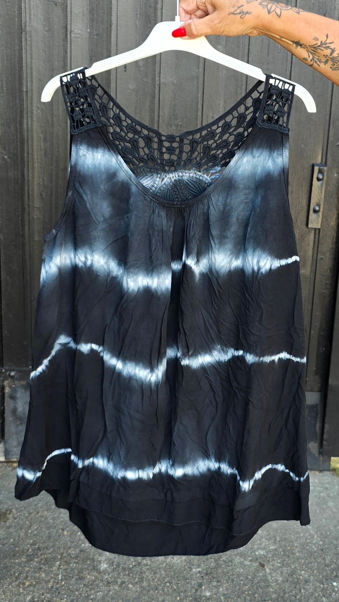 Nicky batikk topp svart