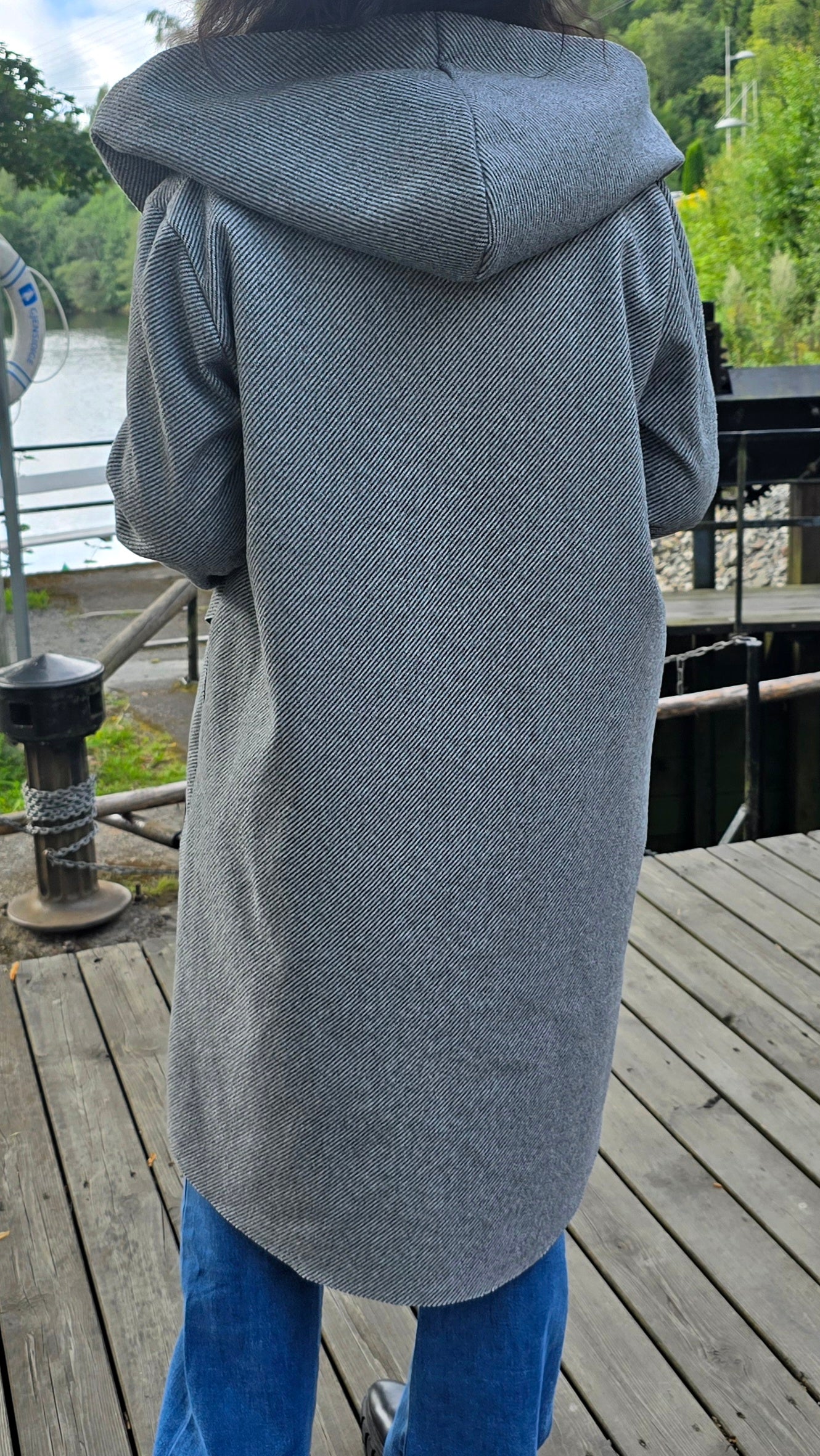 Mindy lang jakke grå