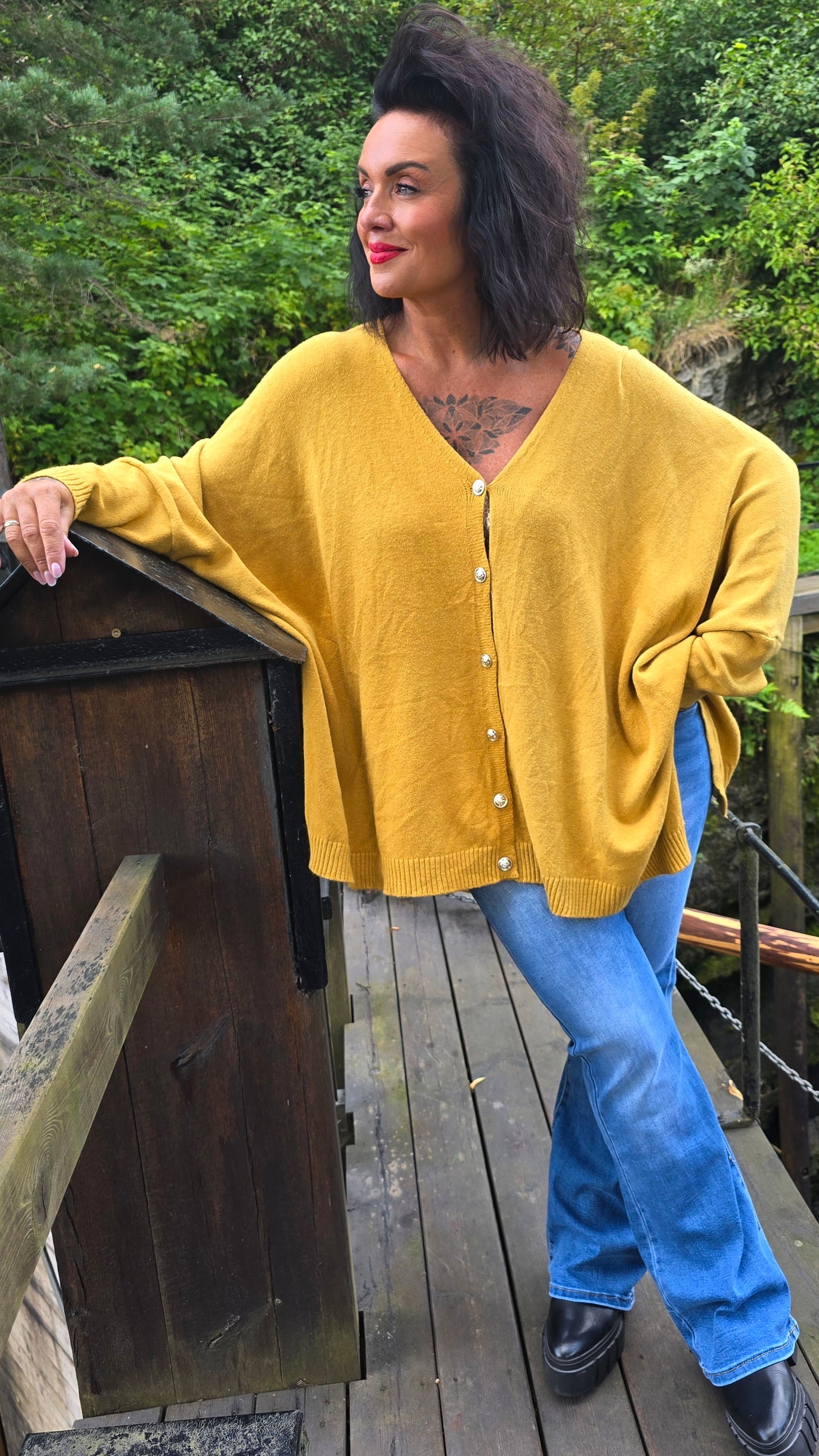 Enya genser jakke mustard