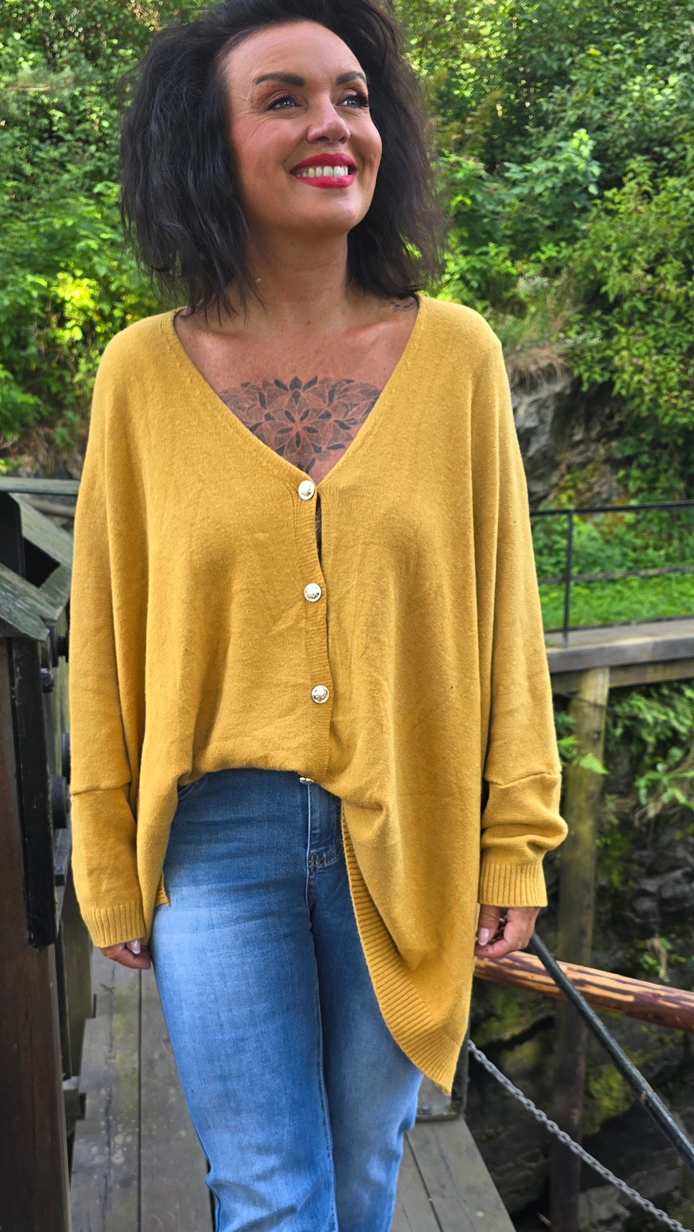 Enya genser jakke mustard