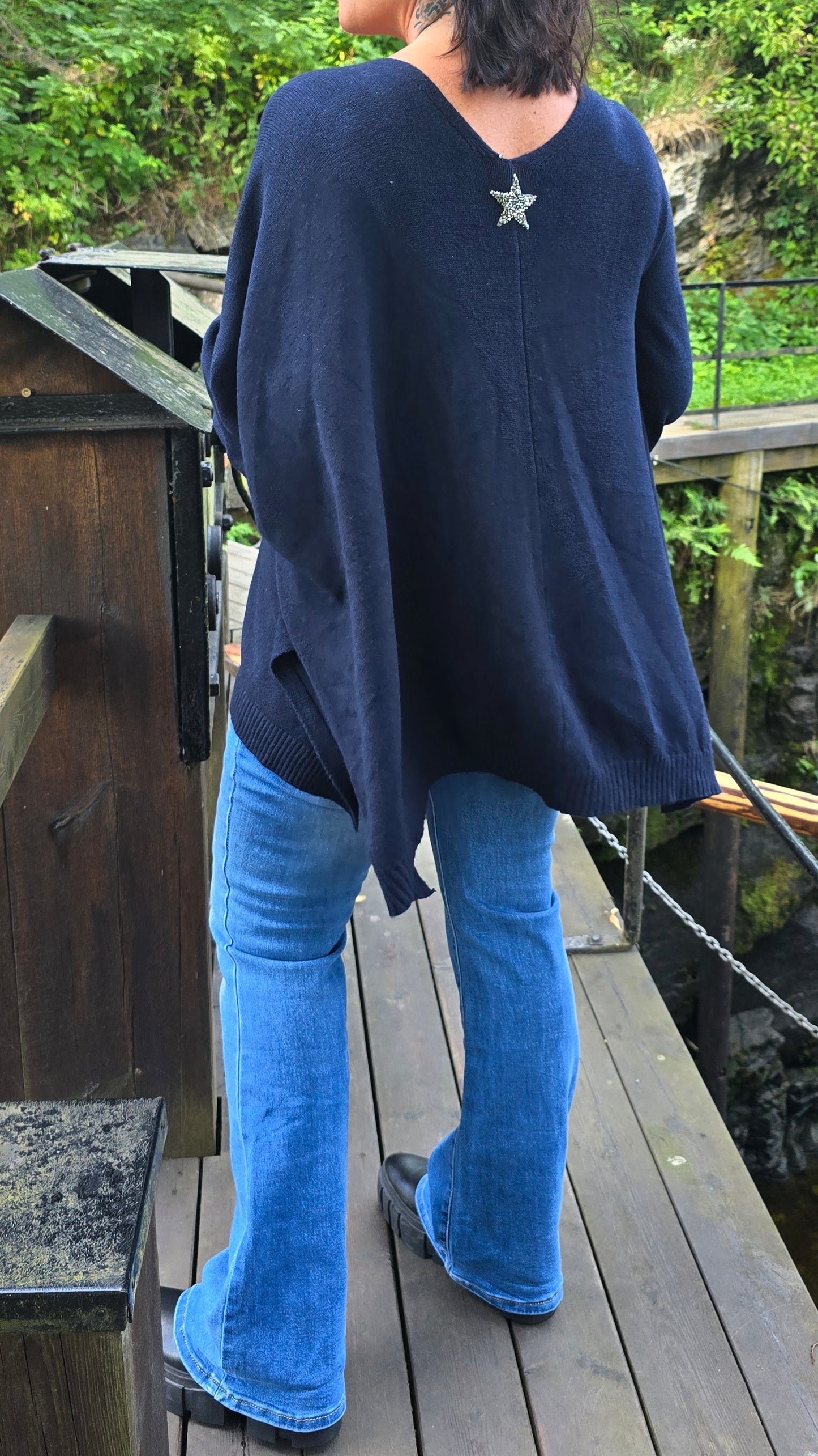 Enya genser jakke navy