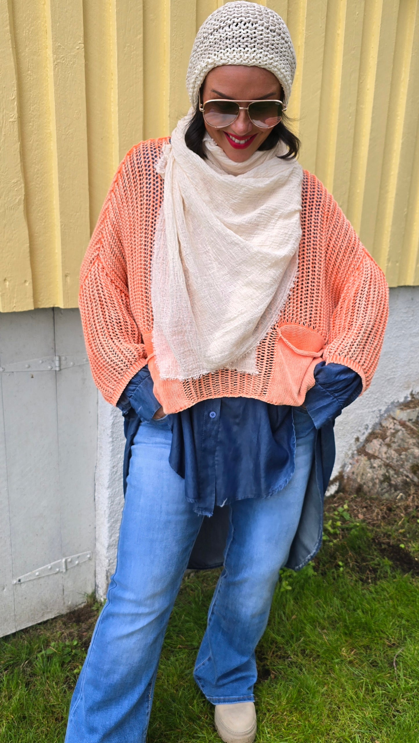 Nelly skjerf lys beige