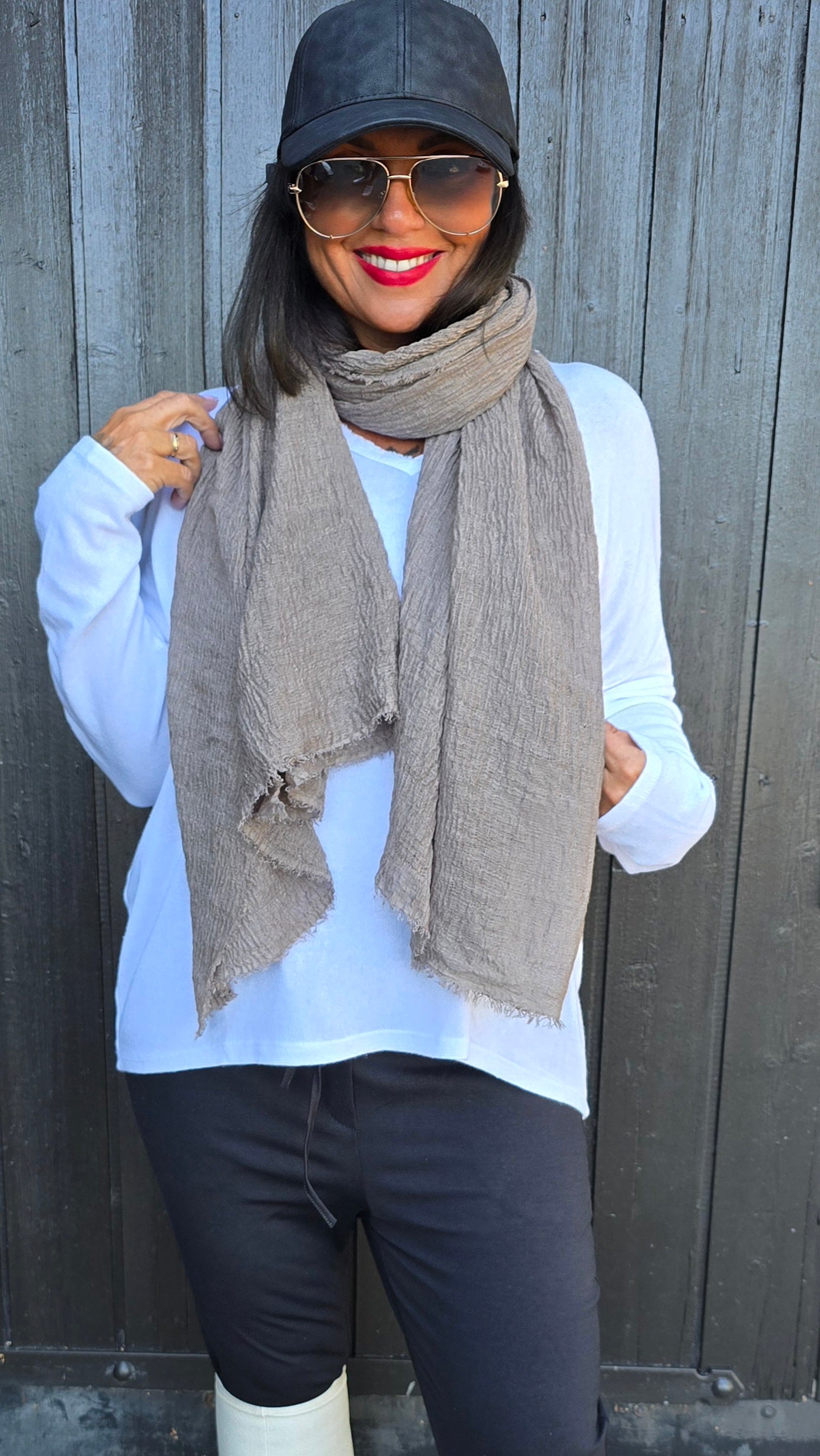 Nelly skjerf taupe