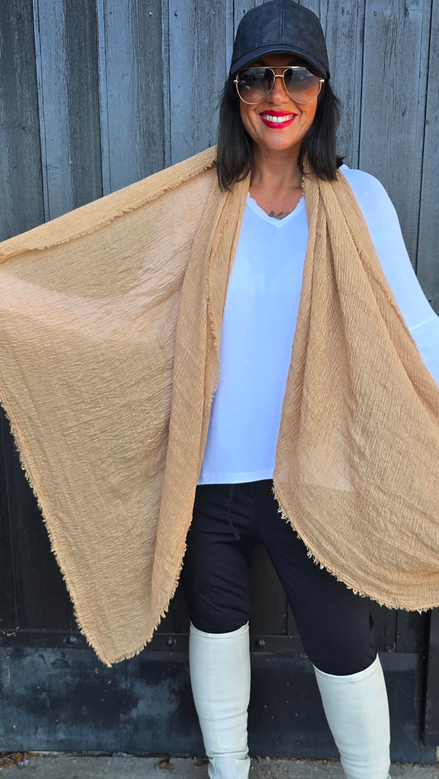 Nelly skjerf camel