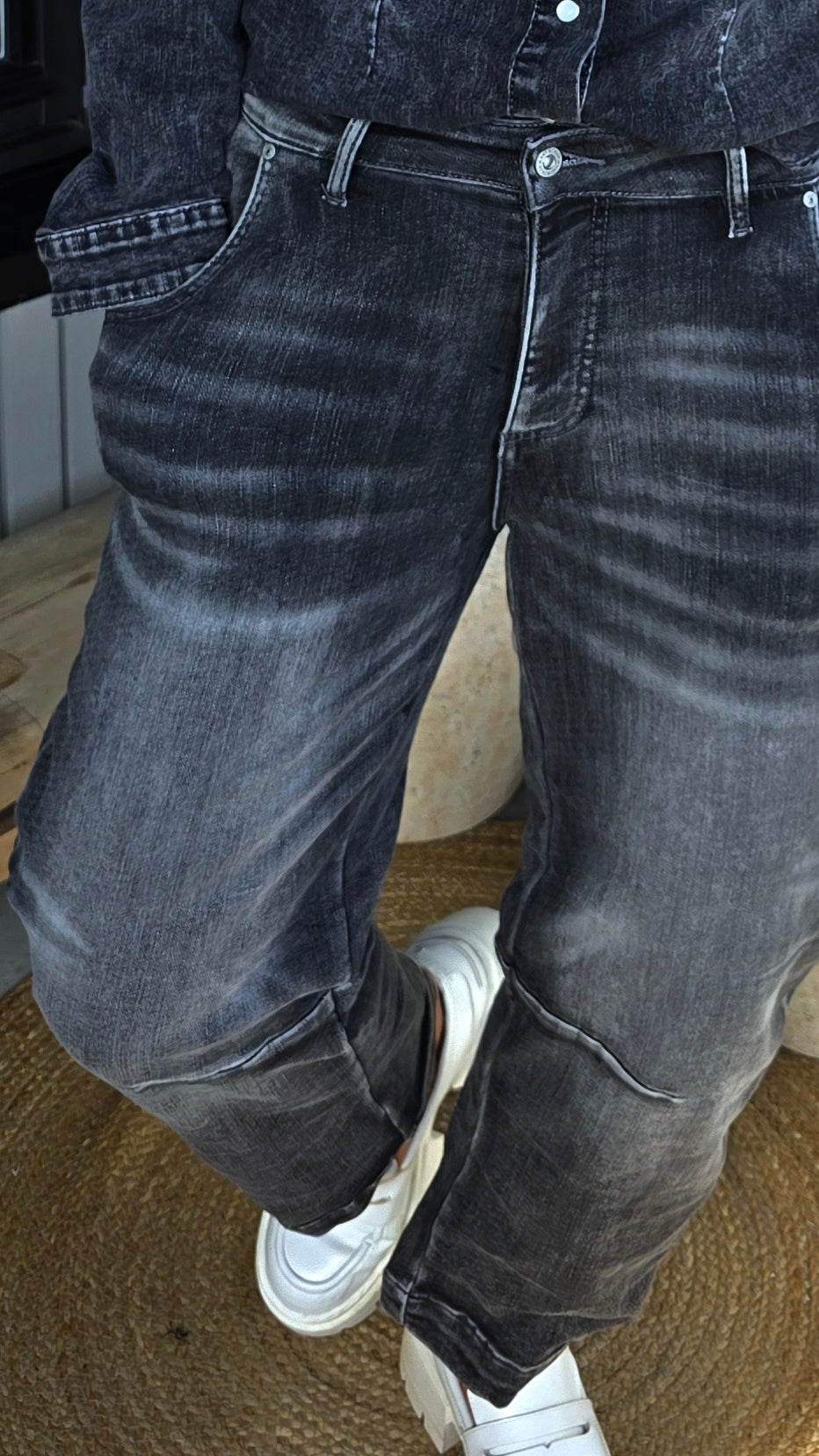 Fika jeans gråsvart