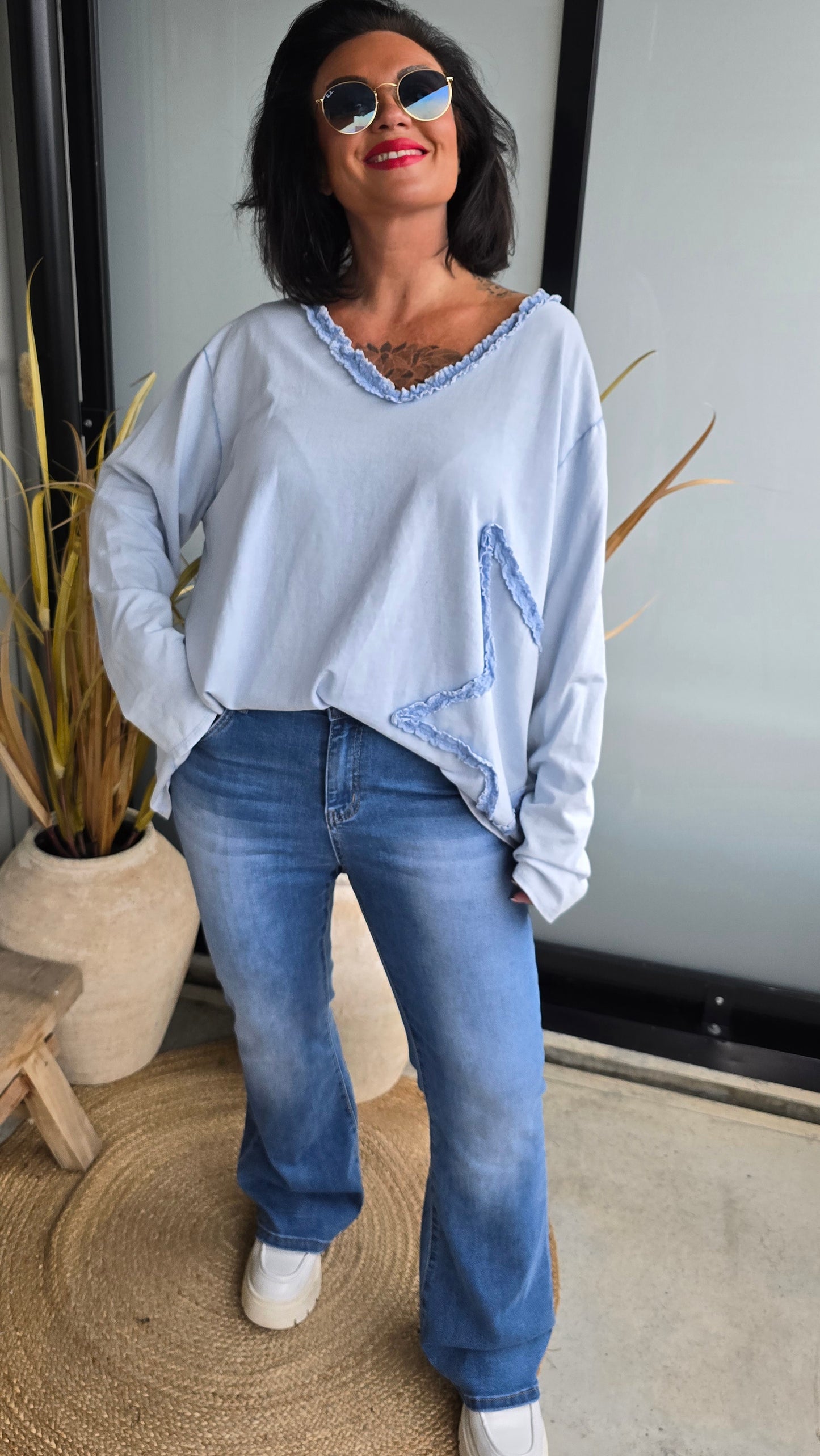 Nova flared jeans blå