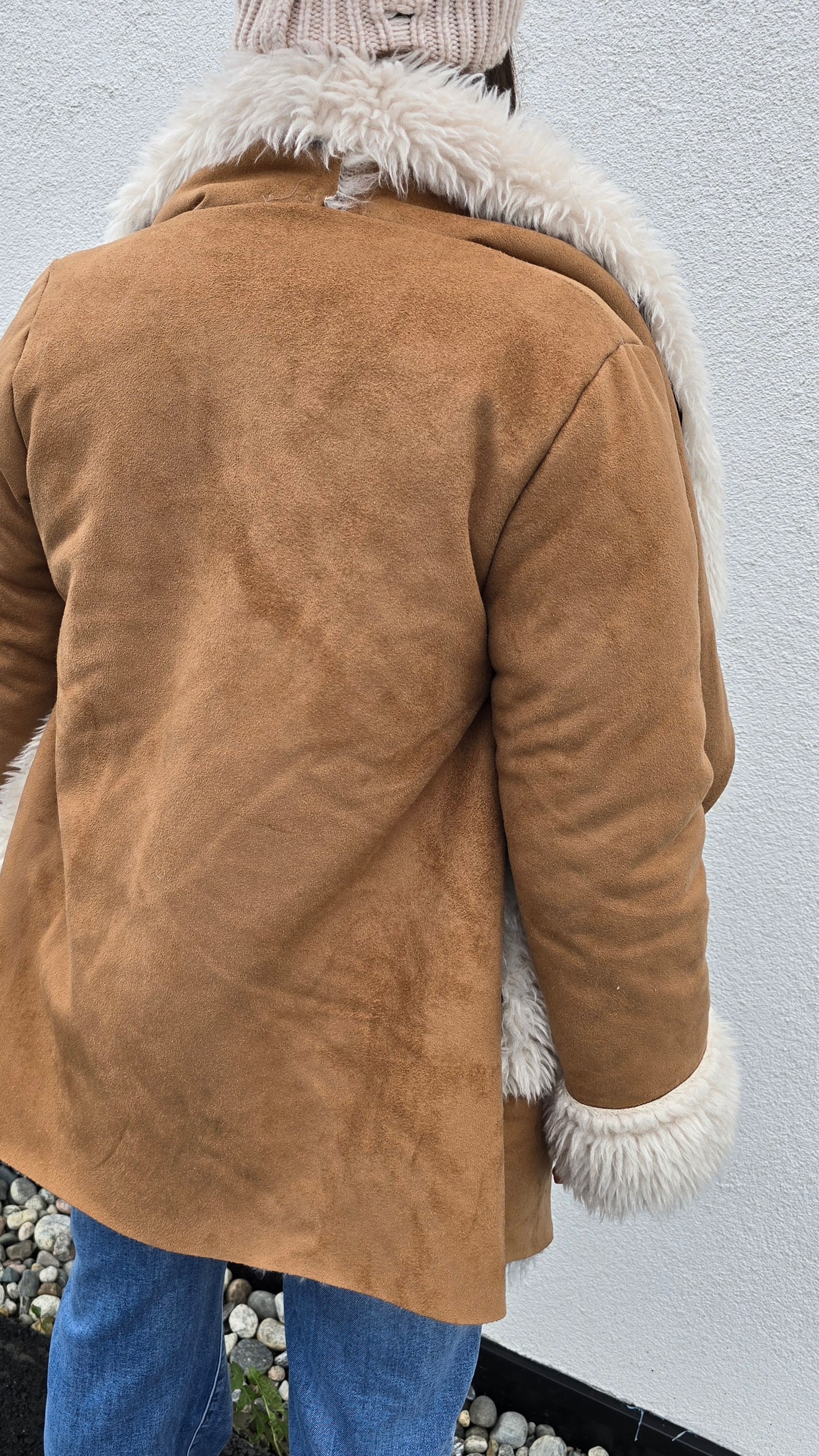 Kajsa jakke camel med pels