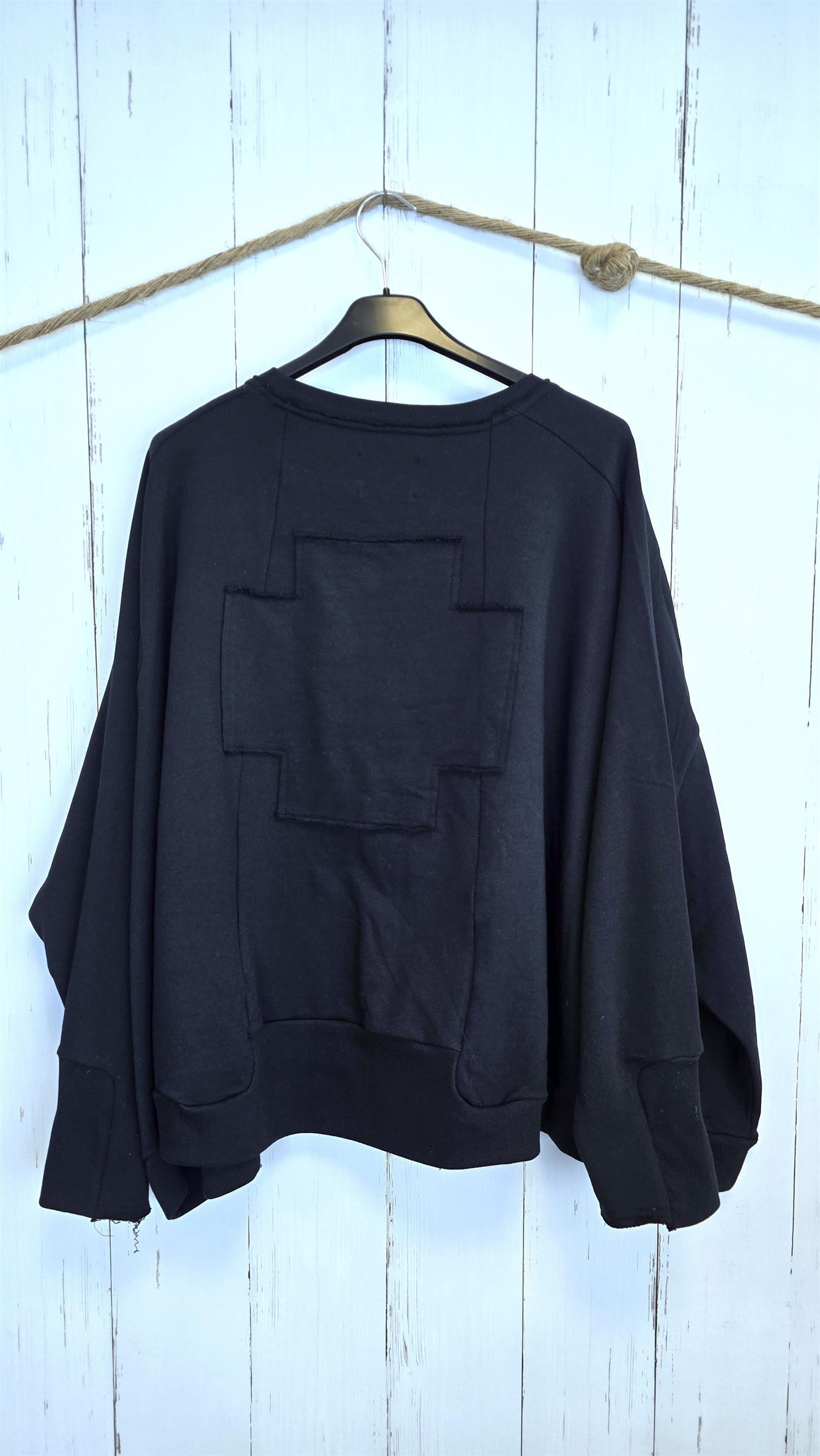 Wide short sweat svart