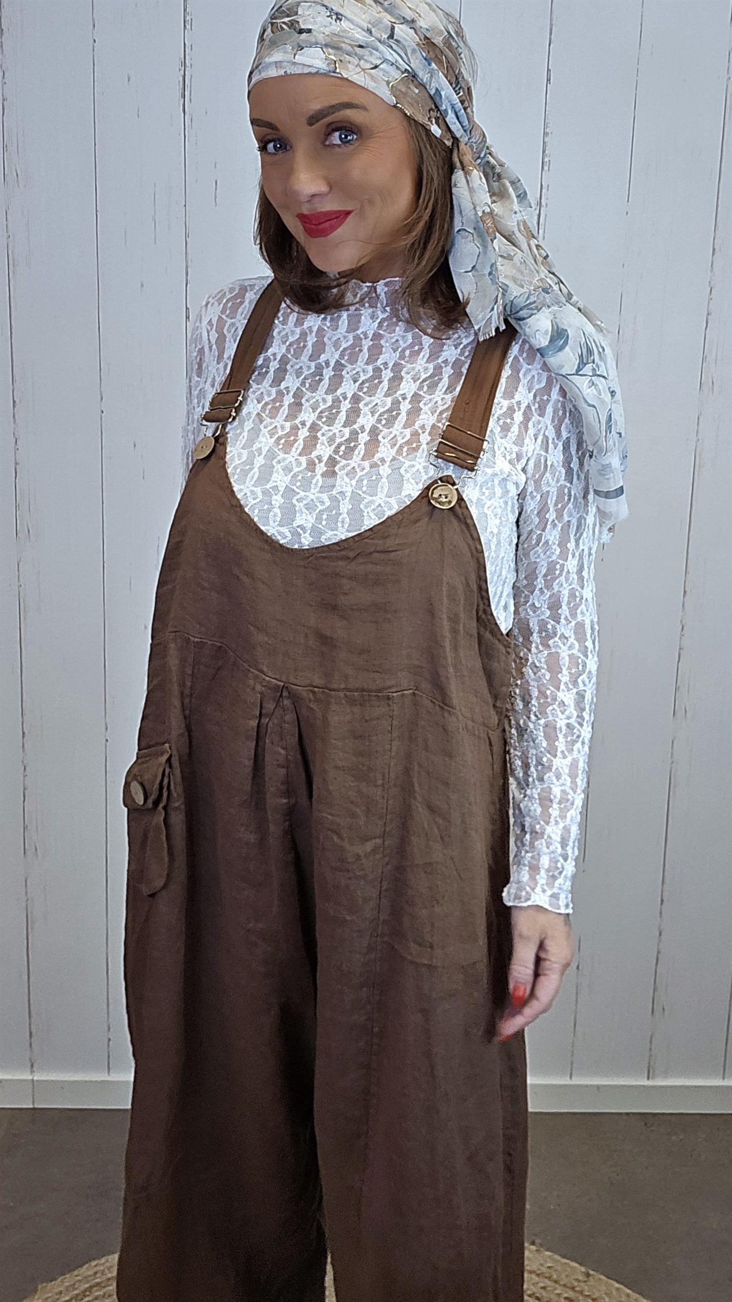 Hedda lin jumpsuit brun
