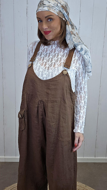 Hedda lin jumpsuit brun