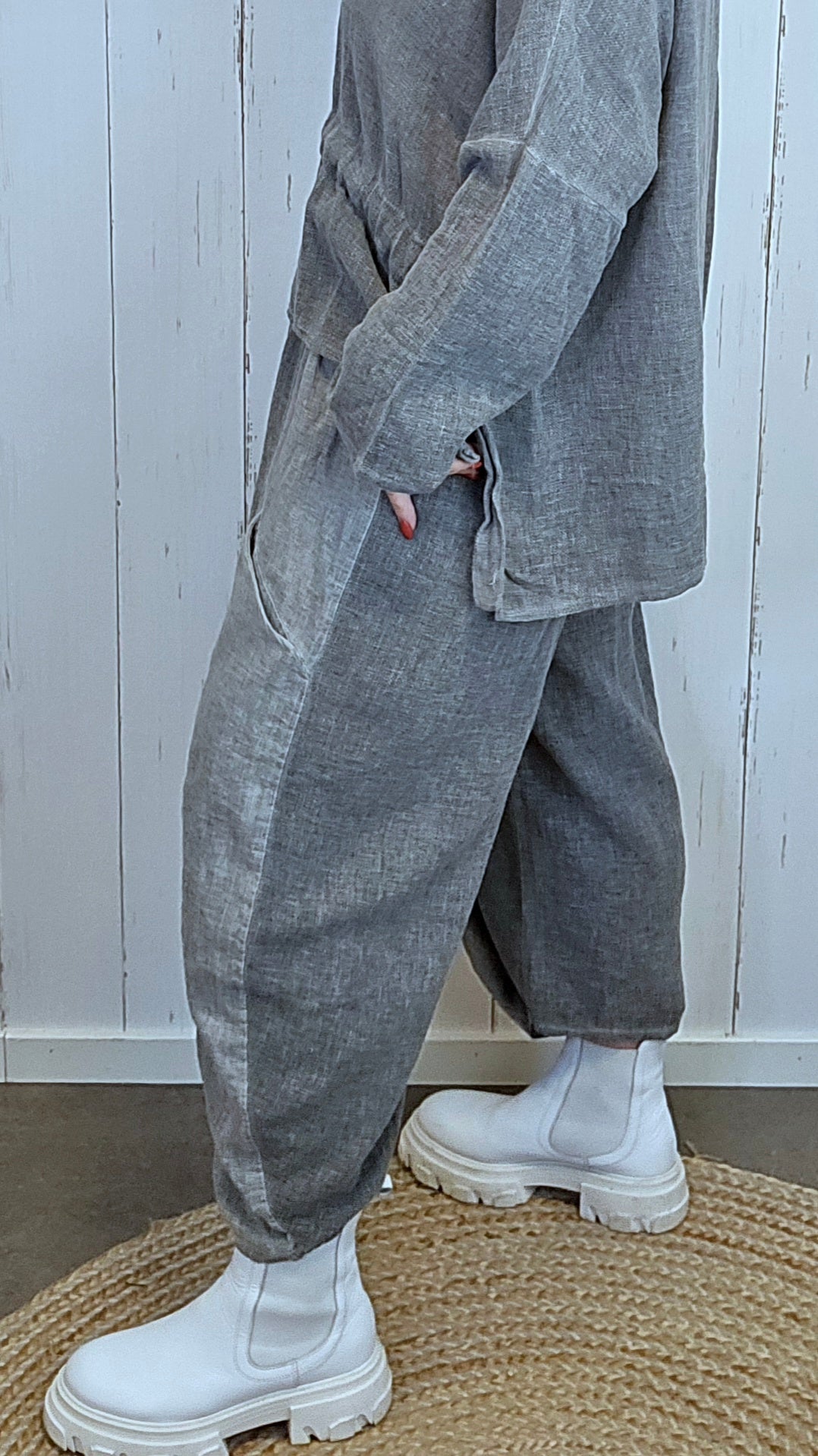 Becky baggy bukse grå