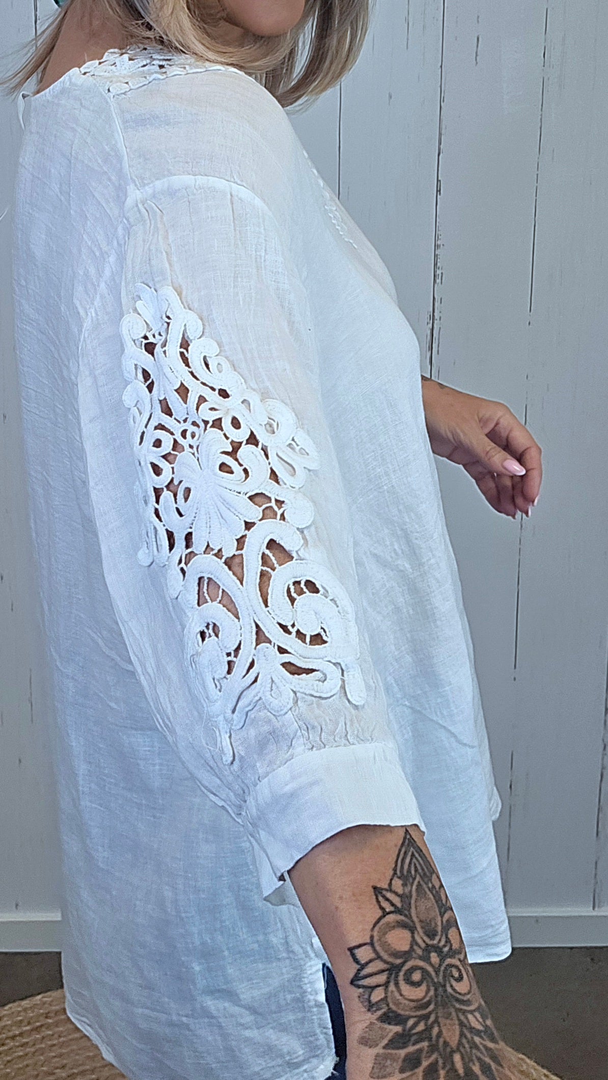Ylva linbluse hvit