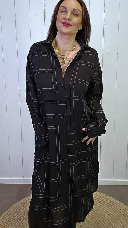 Maja skjortekjole svart