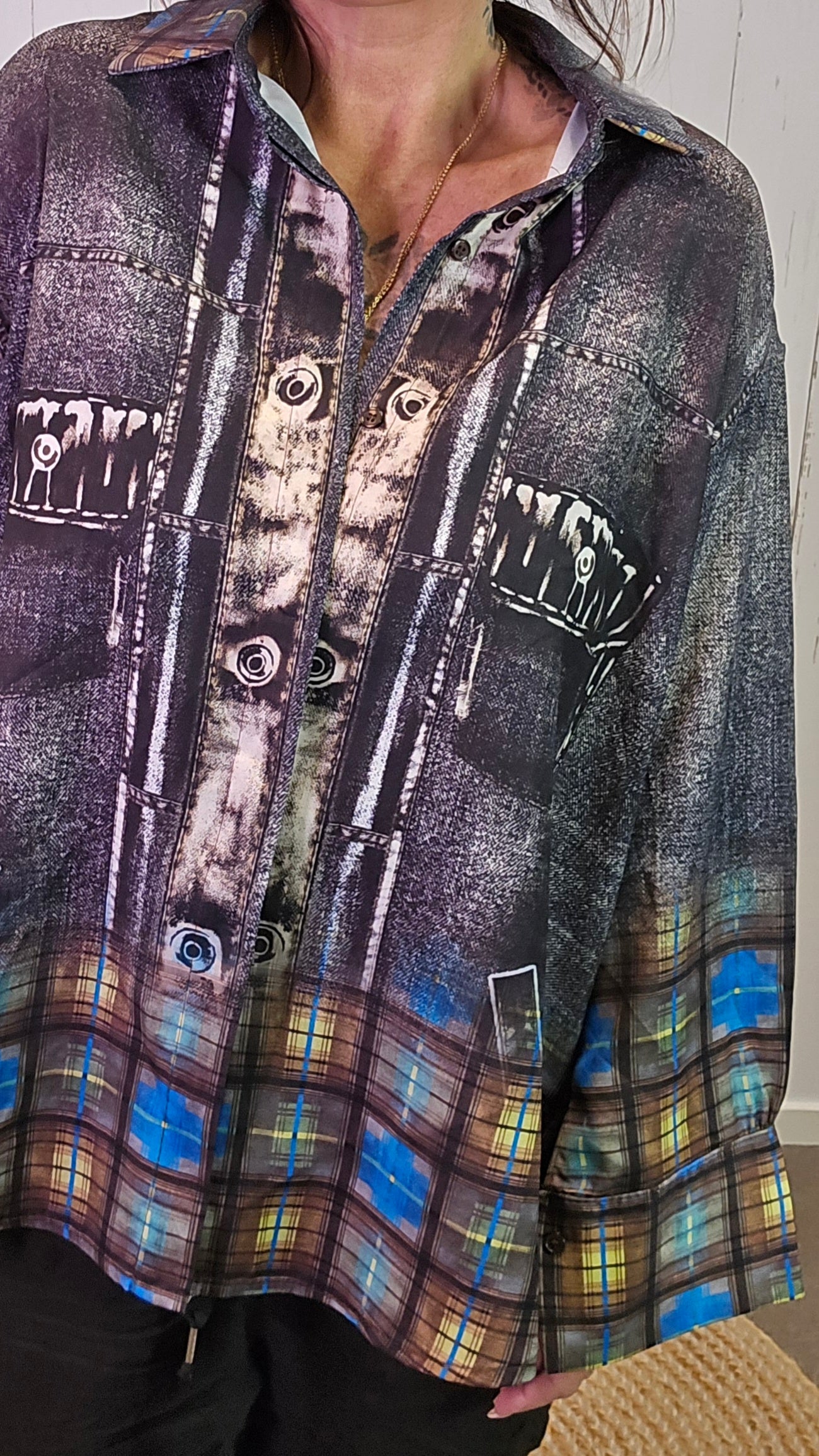 Sarah denimlook skjorte