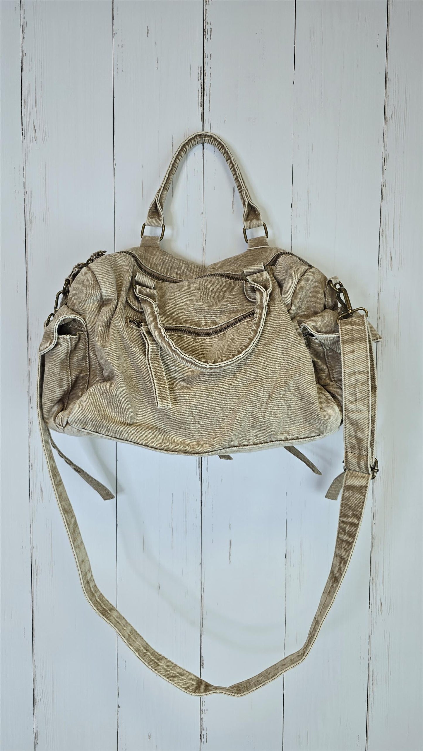 Molly denim veske beige