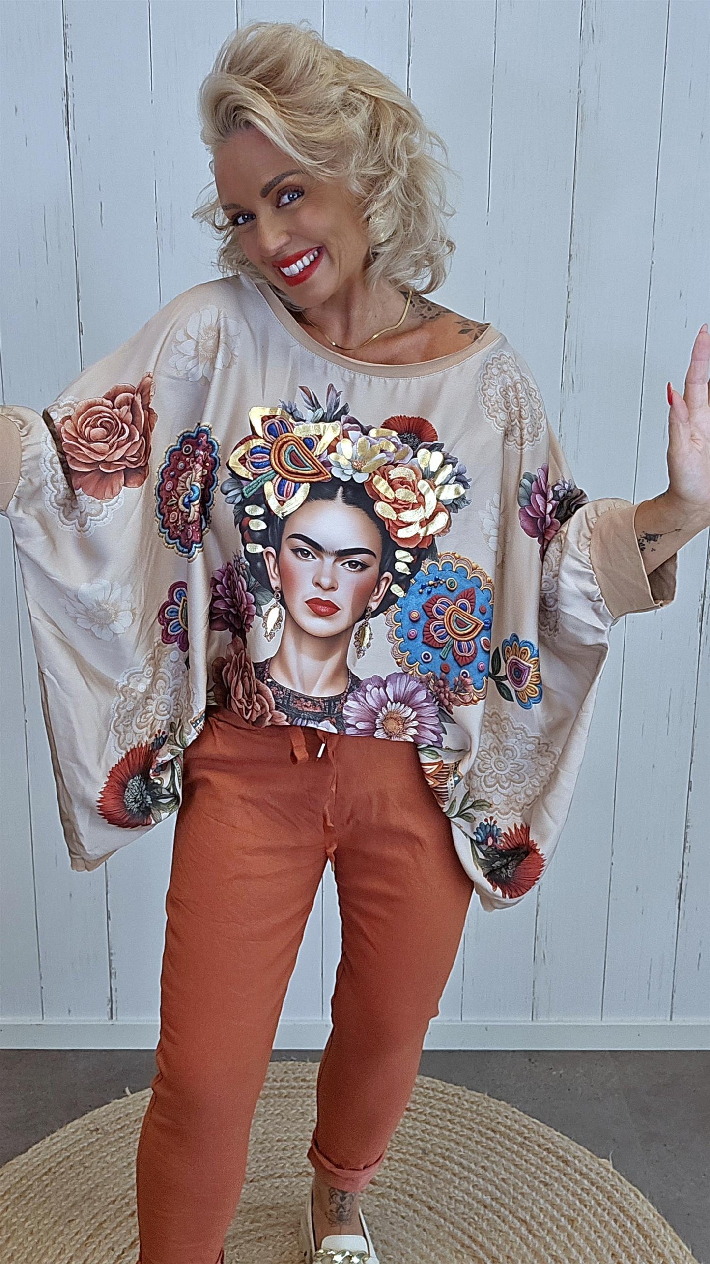 Frida topp med print