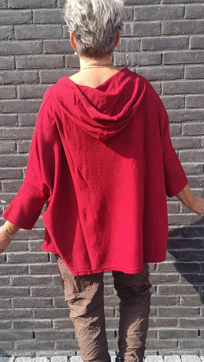 Alma hettegenser burgunder rød