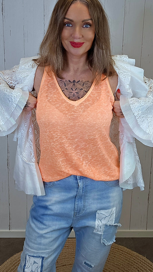 Dina singlet basic Neon orange