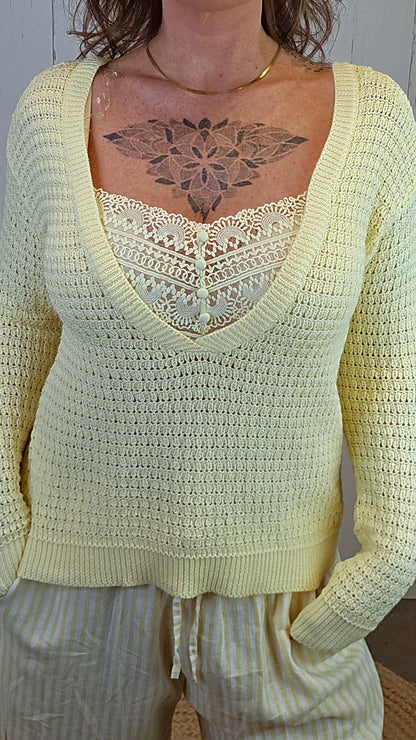 Hedda gul strikkegenser