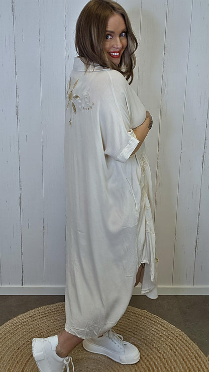 Selina kortermet kjole Beige
