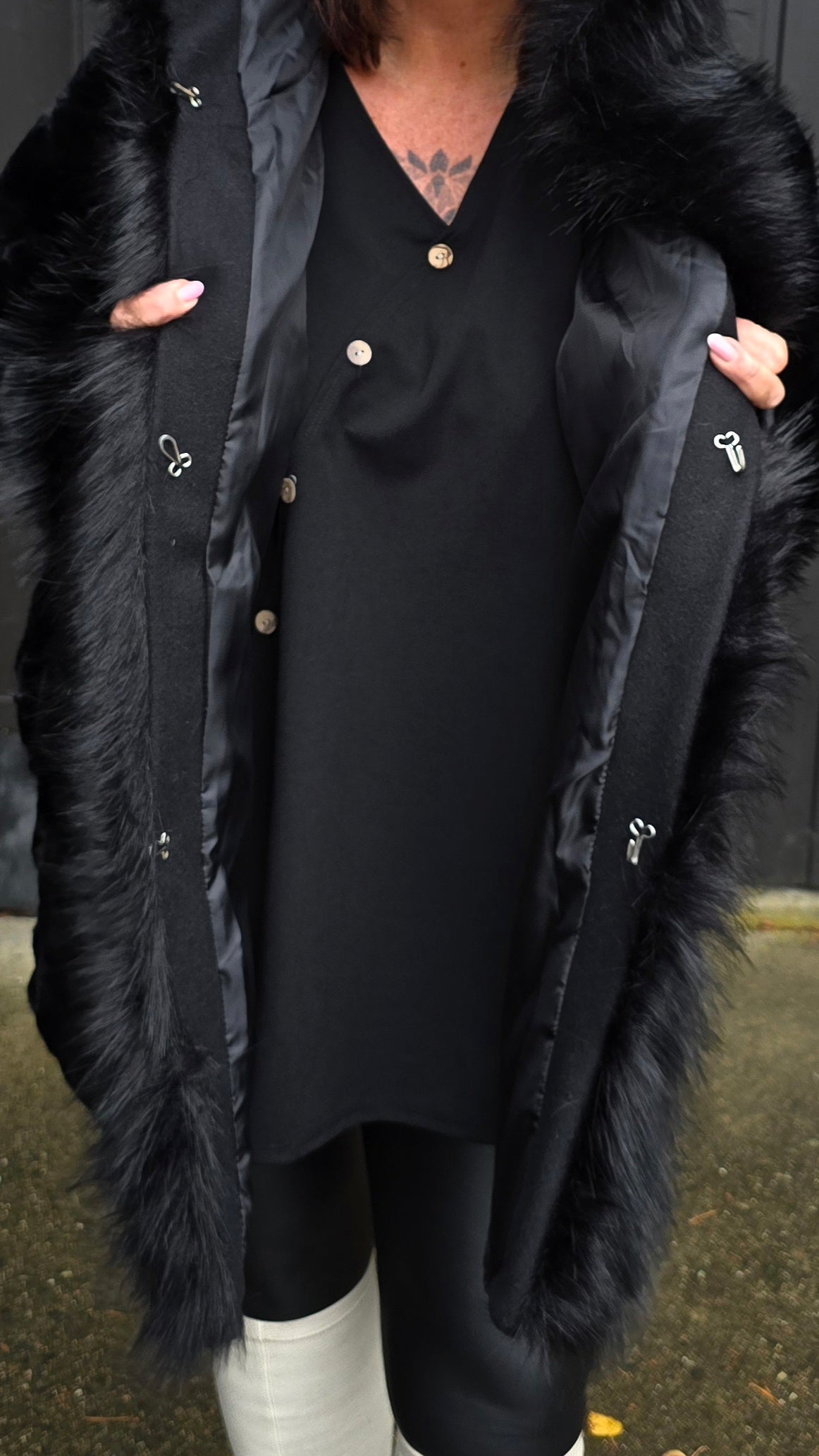 Bianca hette jakke med pels