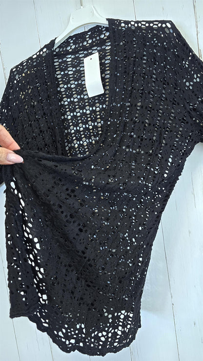 Leora lang blondecardigan svart