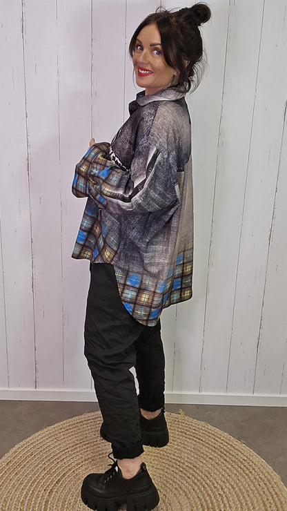 Sarah denimlook skjorte