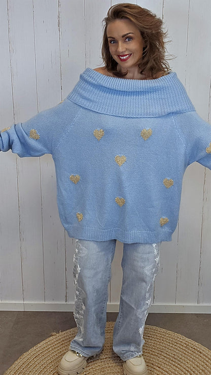 Alva hjertegenser lyseblå