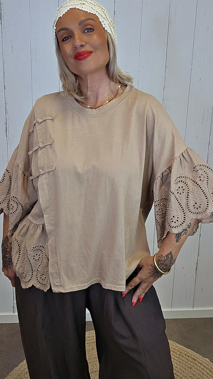 Amalia topp camel
