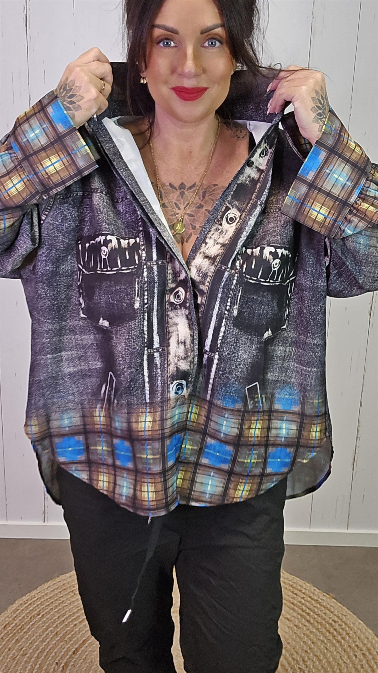 Sarah denimlook skjorte