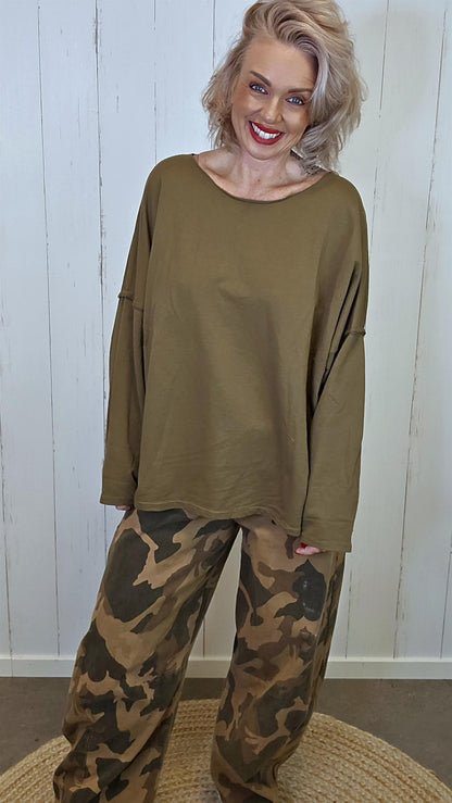 Ruby oversized topp med båthals