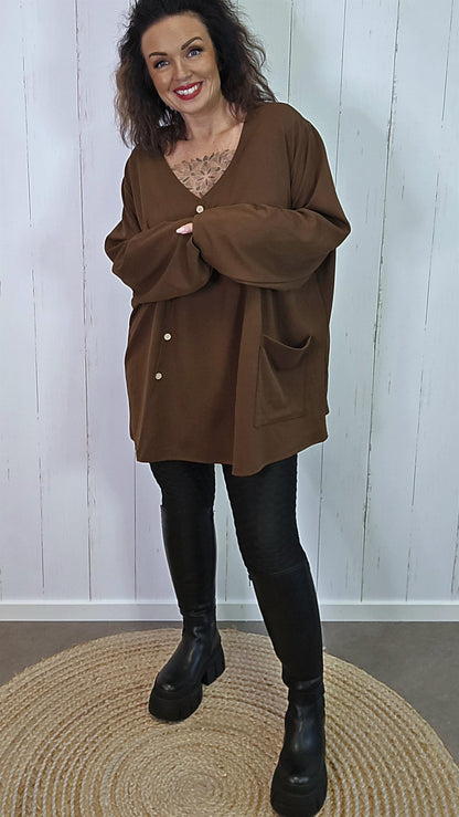Alva baggy topp brun