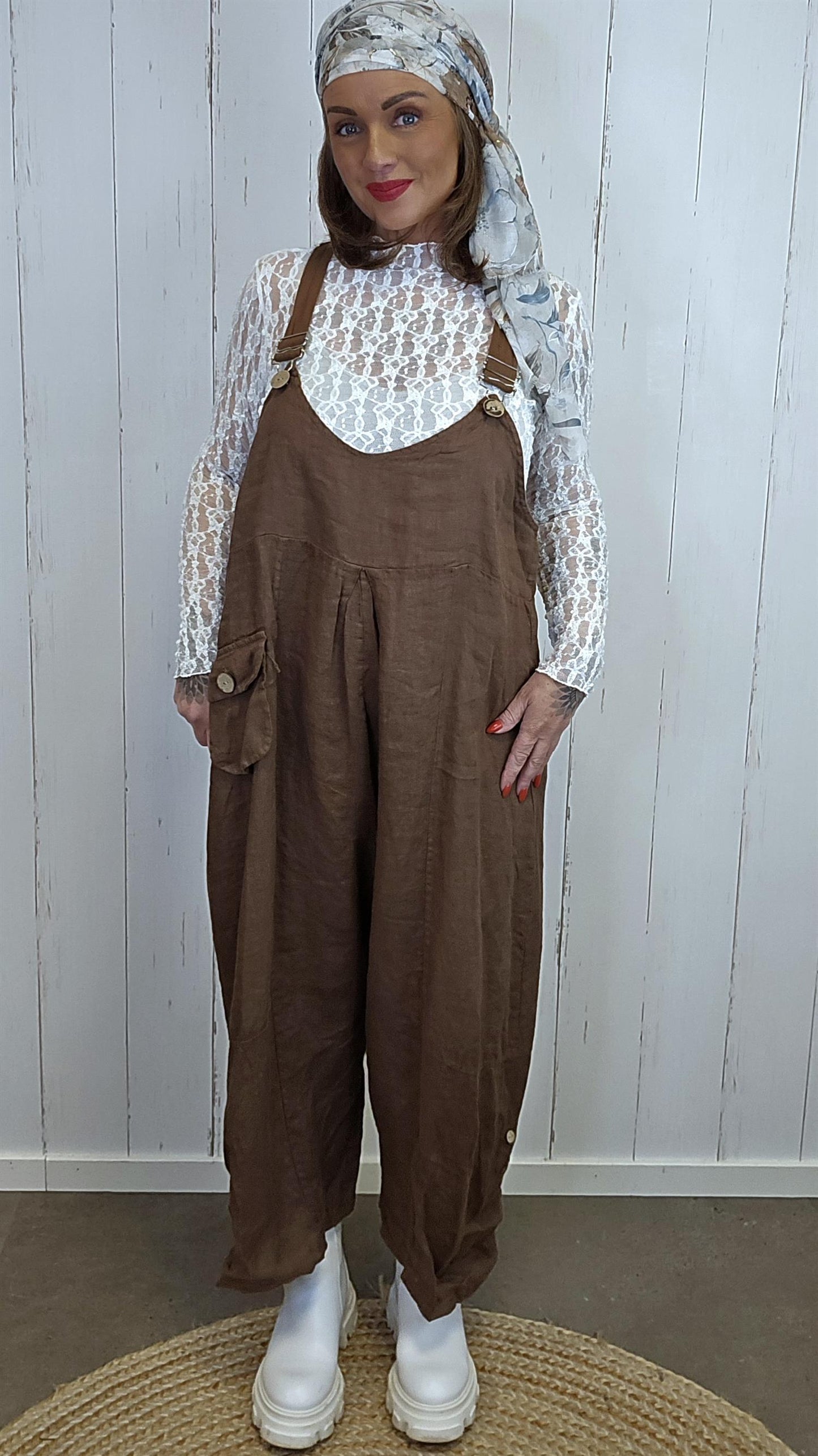 Hedda lin jumpsuit brun