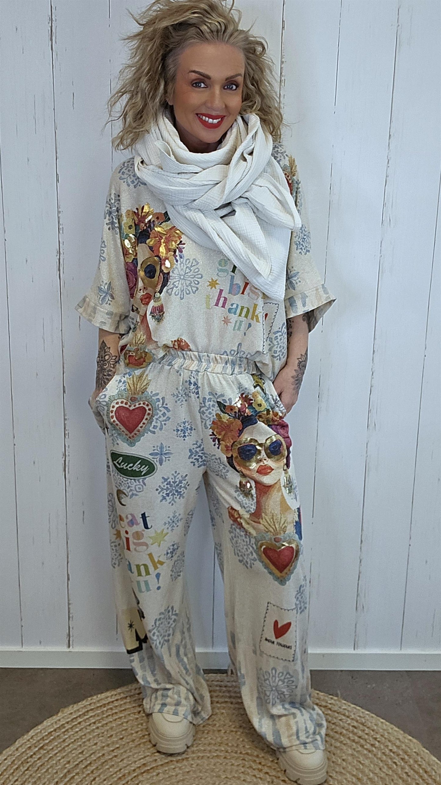 Stine bomulls skjerf beige