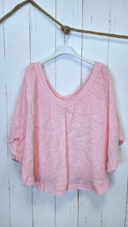 Sett Ponchotopp bukse rosa