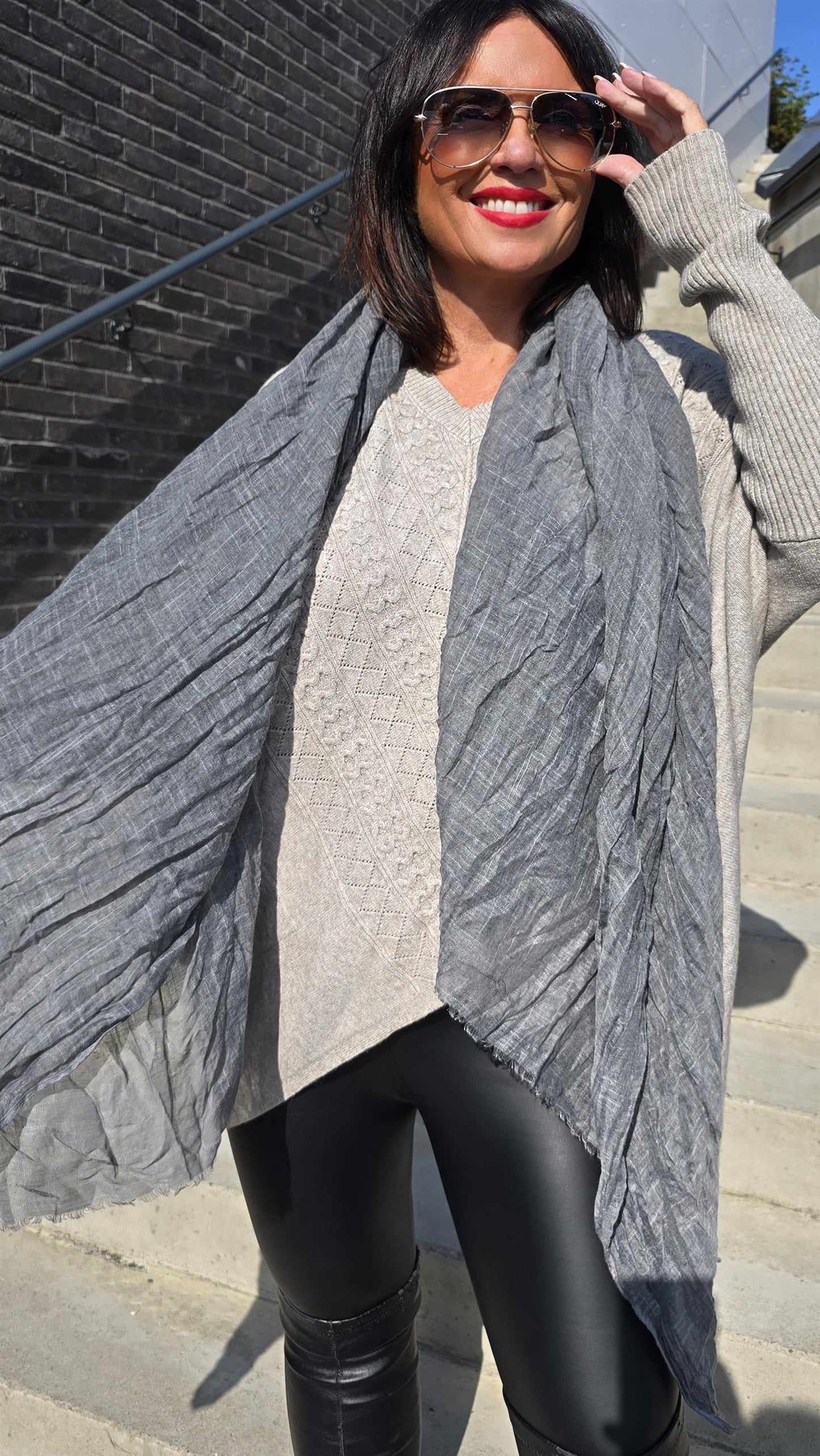 Crinkle skjerf grå