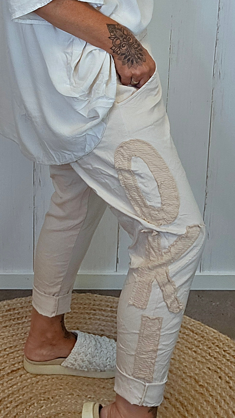 Baggy bukse beige