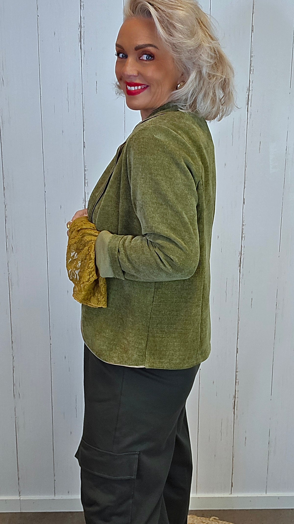 Selma cord blazer grønn