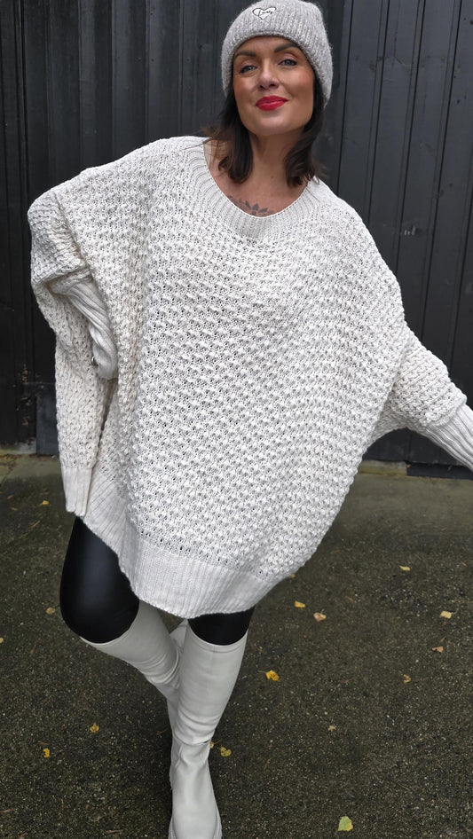 Inez baggy genser beige