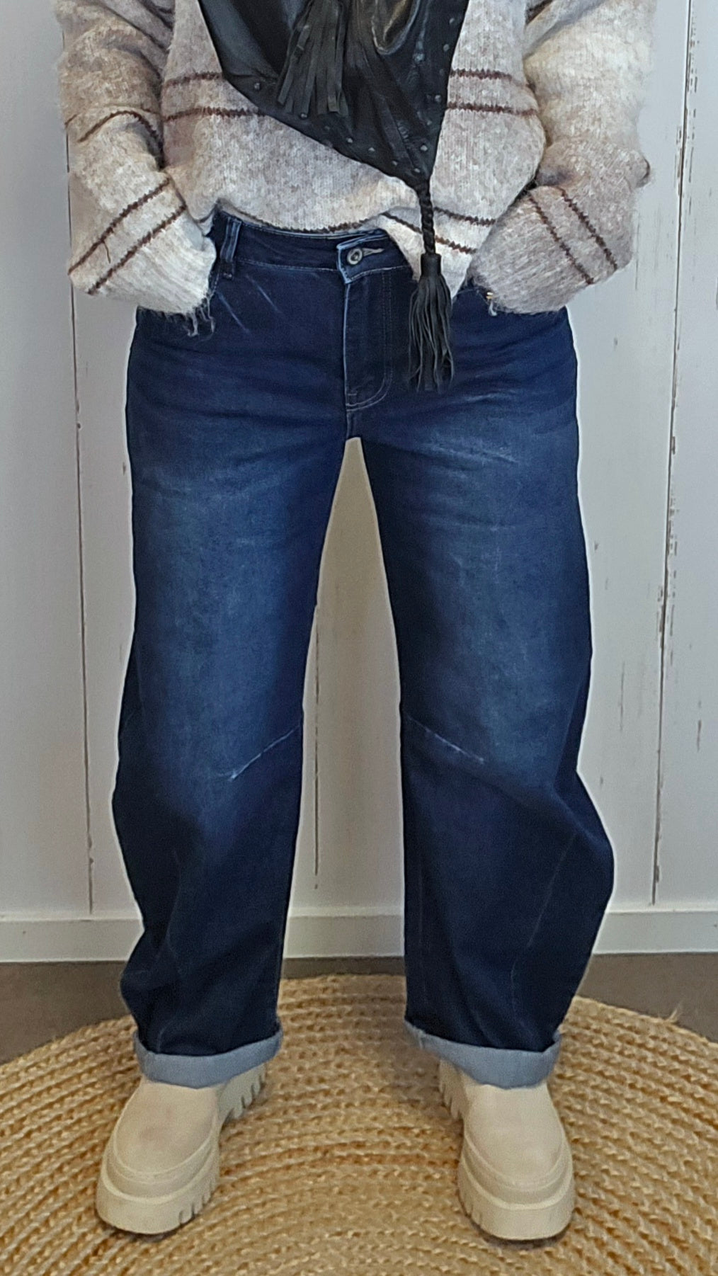Xenia stretchy barrel-jeans