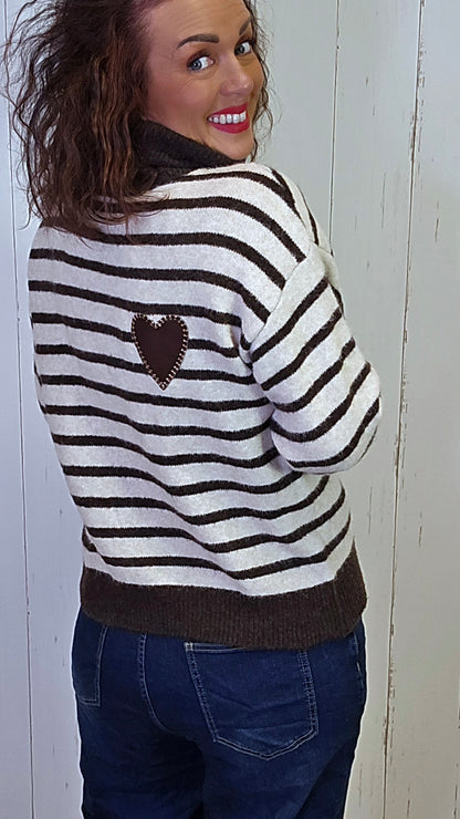 Emma To-i-én Genser Brunstripet