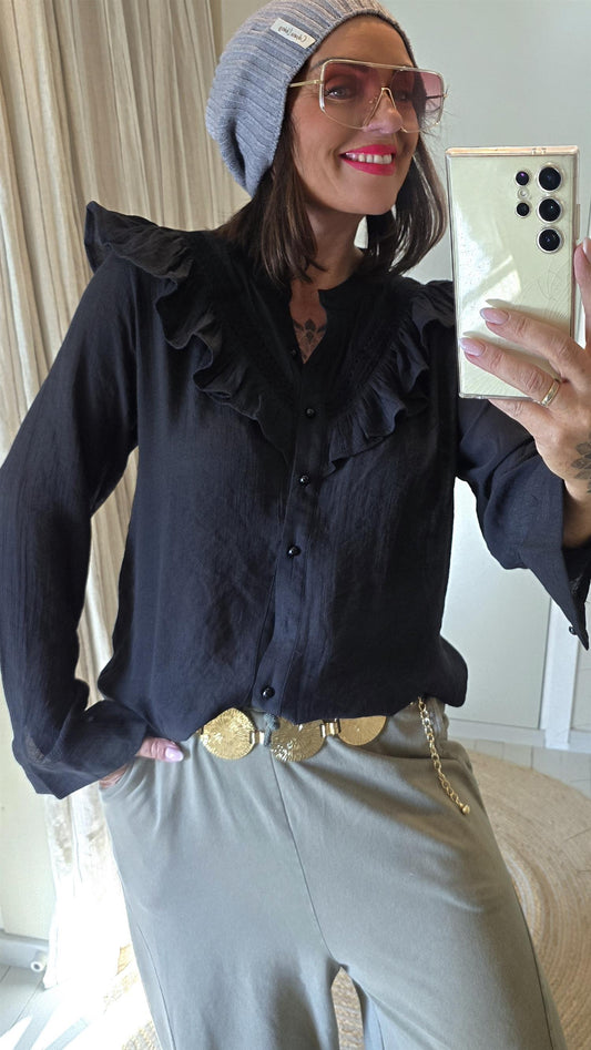 Amelia skjortebluse svart